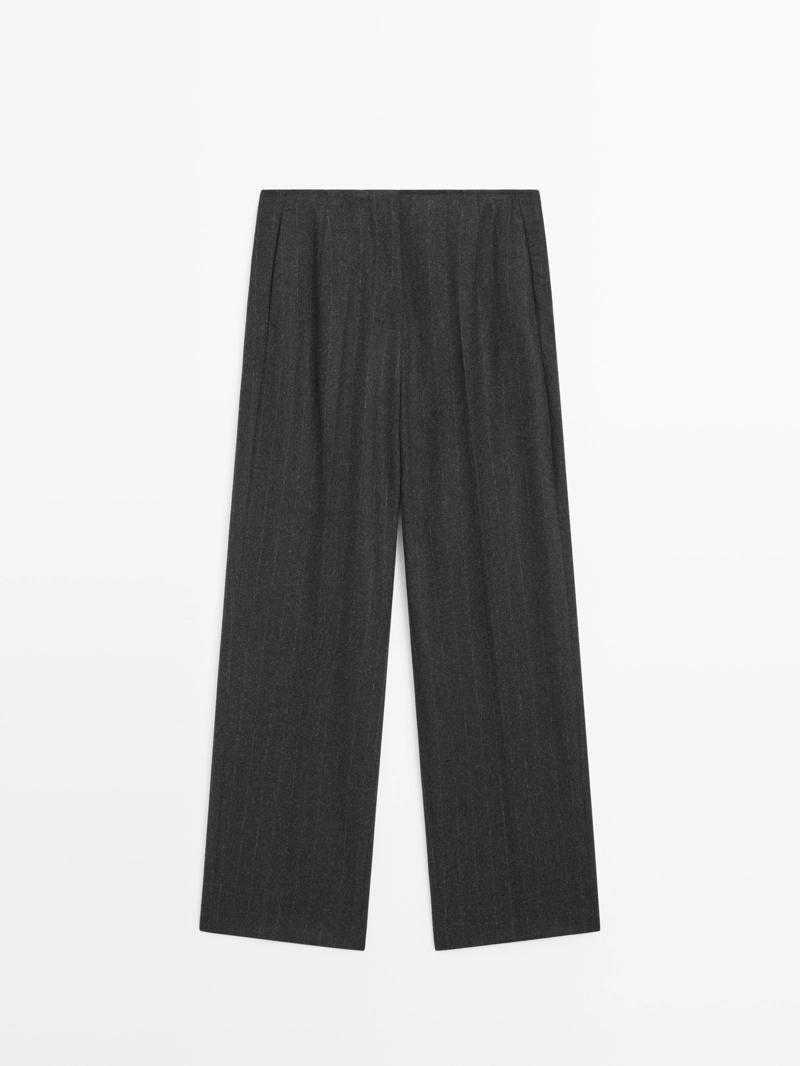 Полосатые брюки из шерстяной смеси