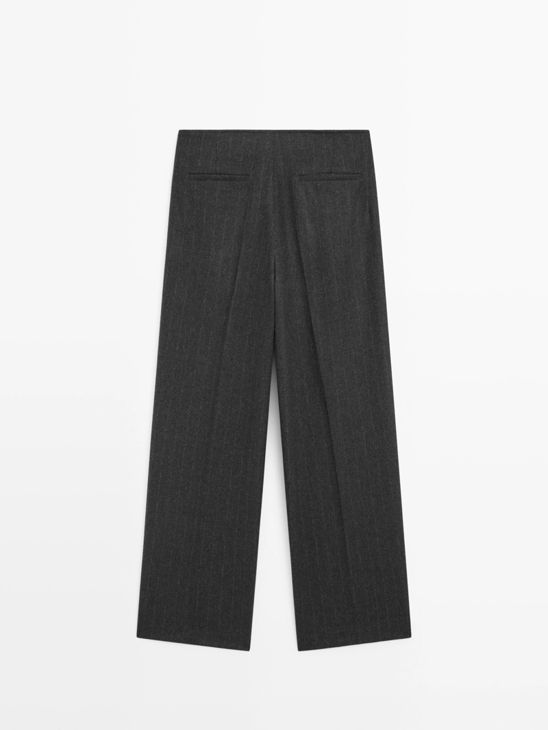 Полосатые брюки из шерстяной смеси