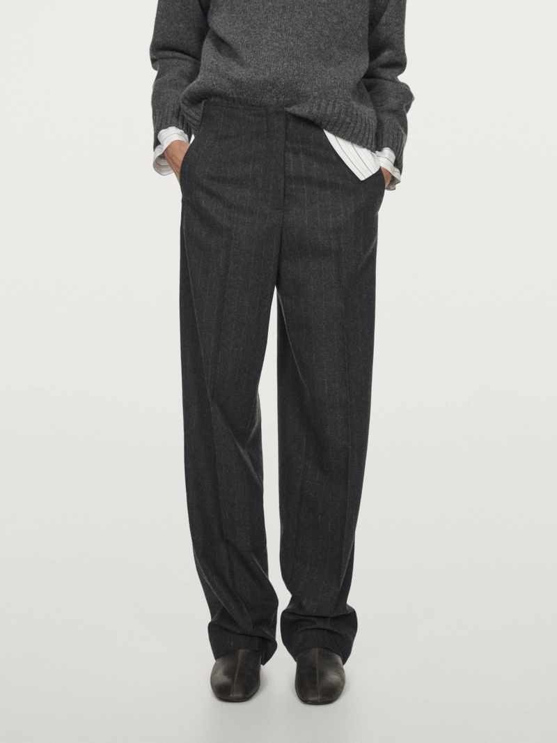 Полосатые брюки из шерстяной смеси