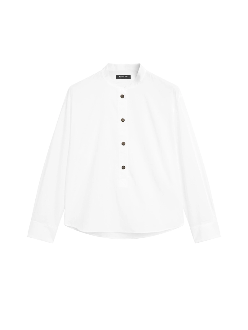 Рубашка с стойкой и пуговицами из золота