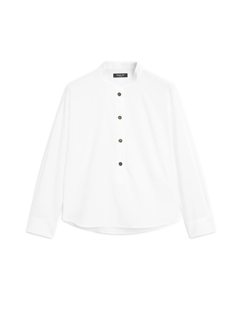 Рубашка с стойкой и пуговицами из золота