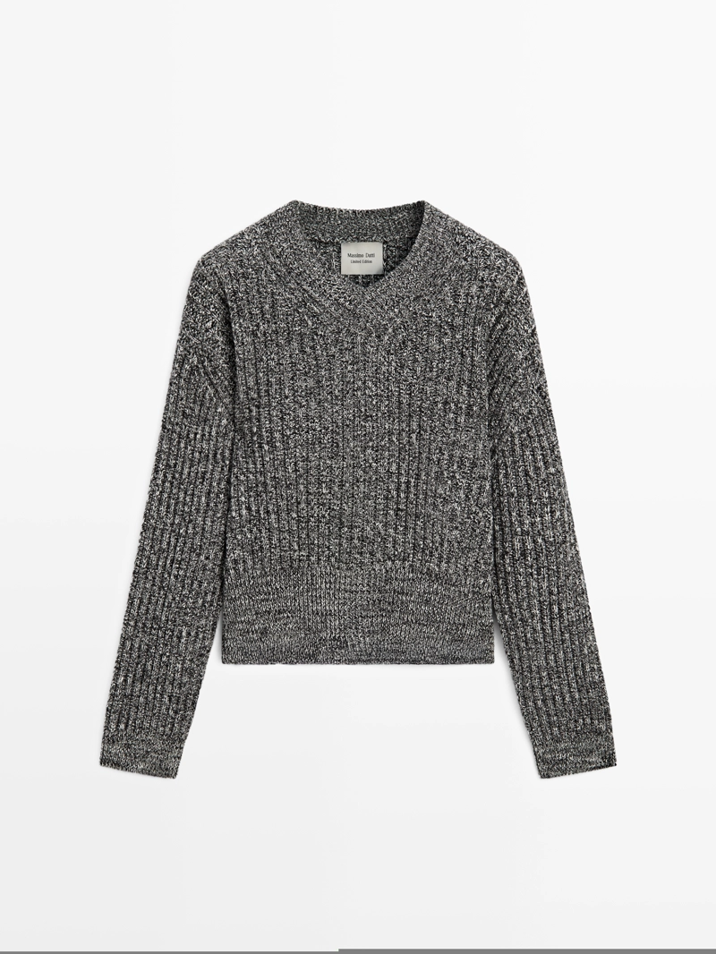 Свитер с ворсом из 100% шерсти - limited