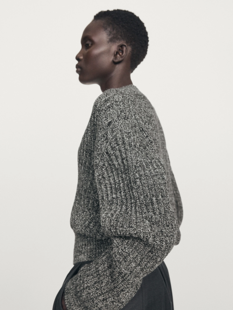 Свитер с ворсом из 100% шерсти - limited