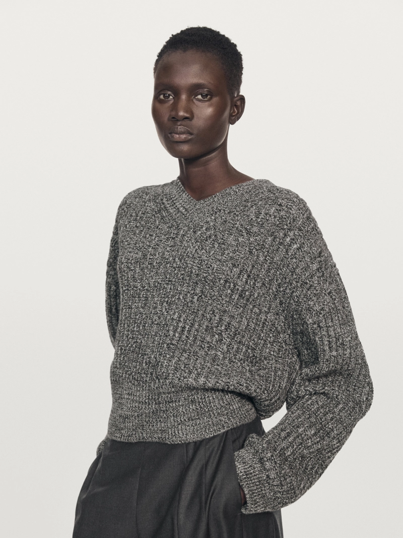 Свитер с ворсом из 100% шерсти - limited