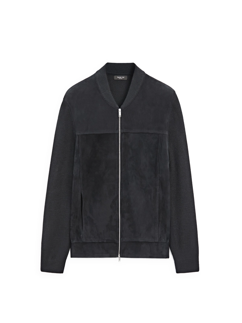 Куртка-бомбер из шерсти и замши