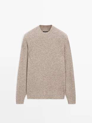 Свитер с высоким воротником из шерстяной смеси- Заказать в России