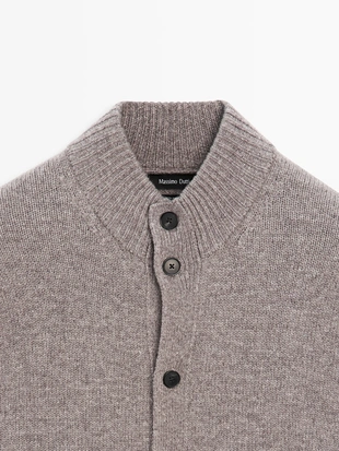 Кардиган с высоким воротником из шерсти- Заказать в России