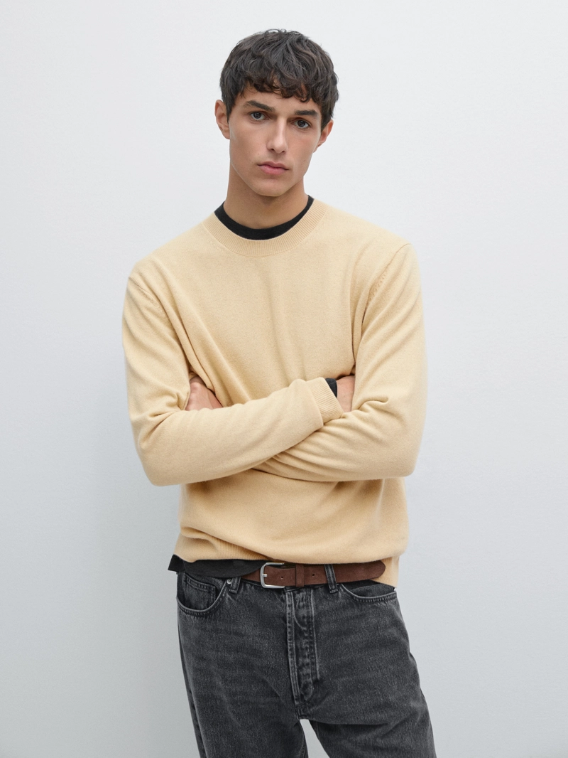 Свитер с круглым вырезом из шерстяной смеси