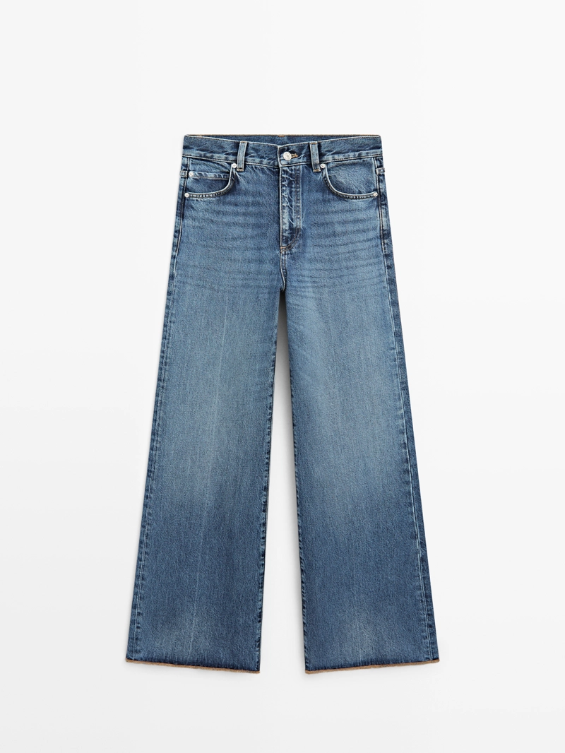 Джинсы-палаццо с высокой талией