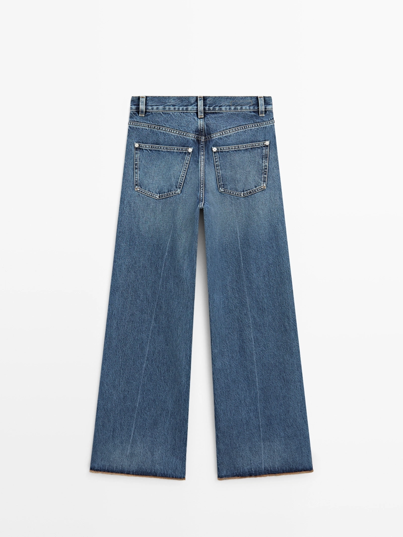 Джинсы-палаццо с высокой талией