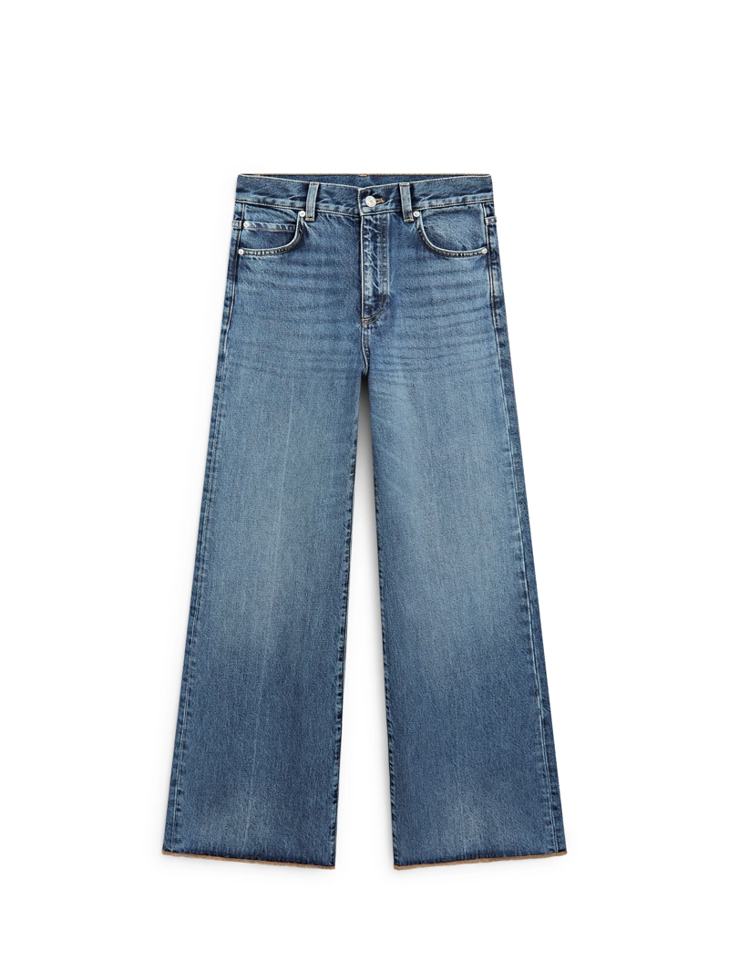 Джинсы-палаццо с высокой талией