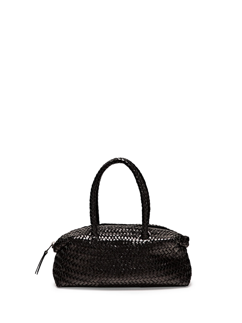 Сумка маленькая женская из плетеной кожи нубук