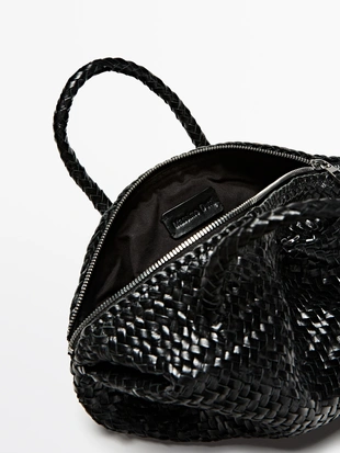 Сумка маленькая женская из плетеной кожи нубук- Заказать в России