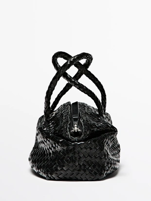 Сумка маленькая женская из плетеной кожи нубук- Заказать в России