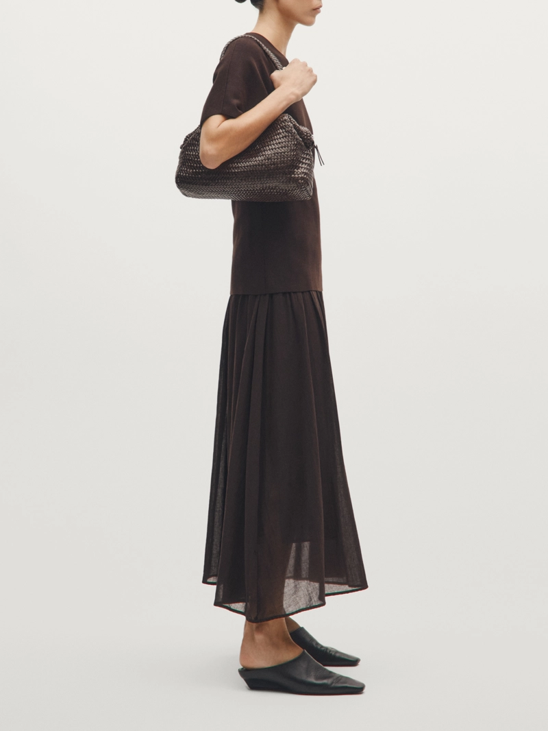 Сумка-сатчел из плетеной натуральной кожи