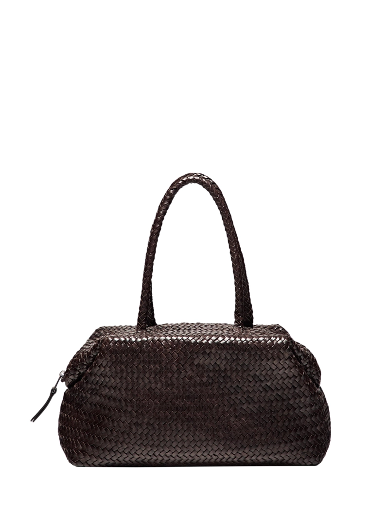 Сумка-сатчел из плетеной натуральной кожи