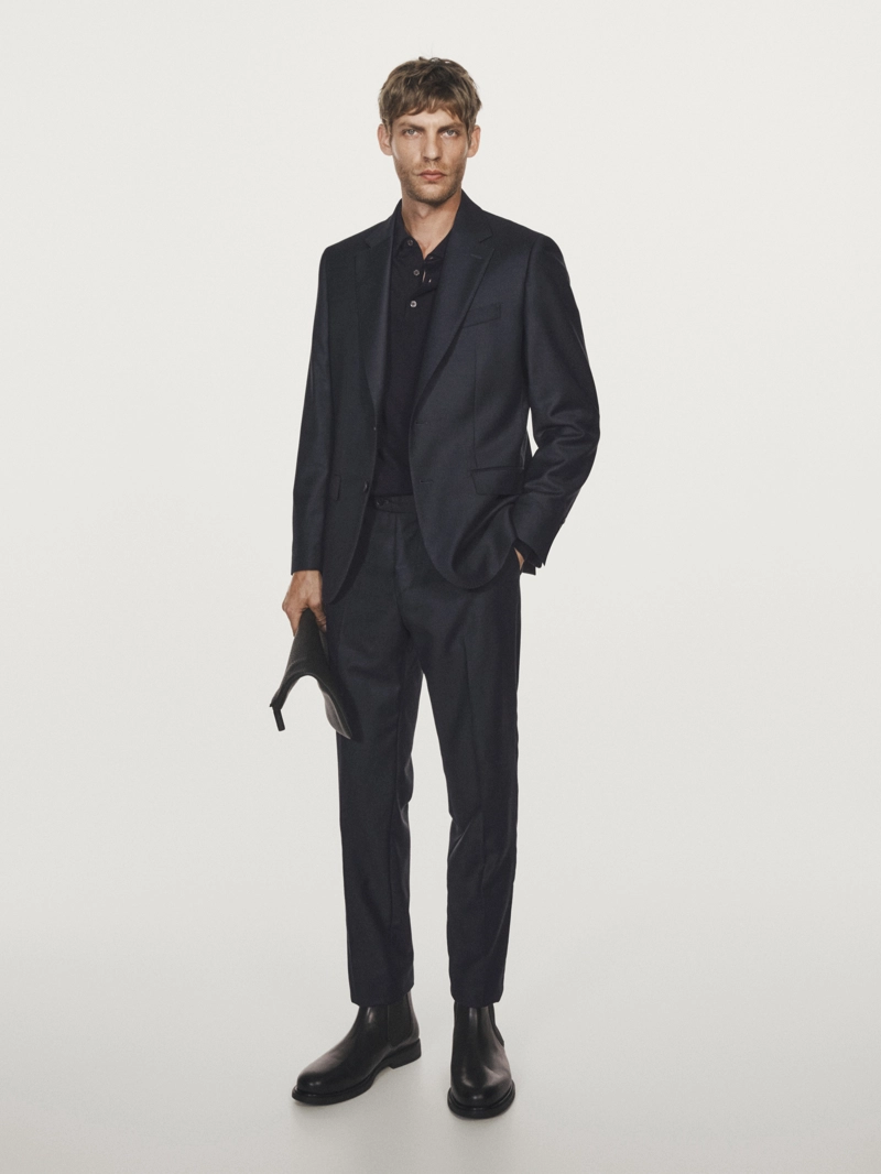 Брюки костюмные с микрофактурным плетением