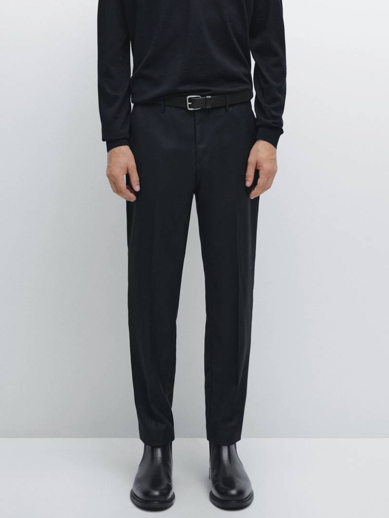 Брюки костюмные с микрофактурным плетением