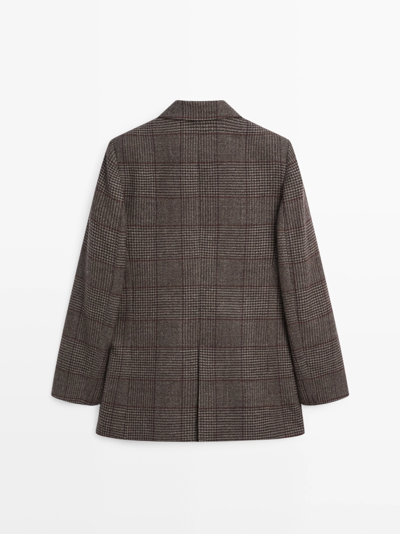 Шерстяной пиджак в клетку