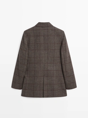 Шерстяной пиджак в клетку- Заказать в России