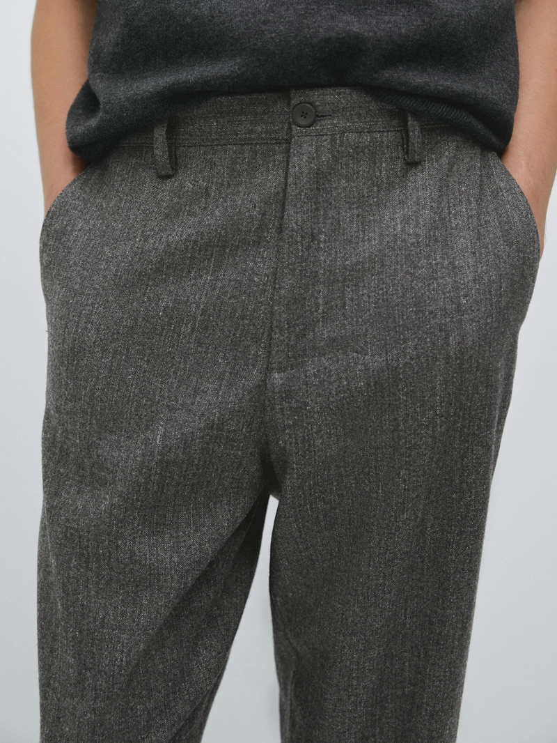 Брюки прямого кроя из шерстяной смеси