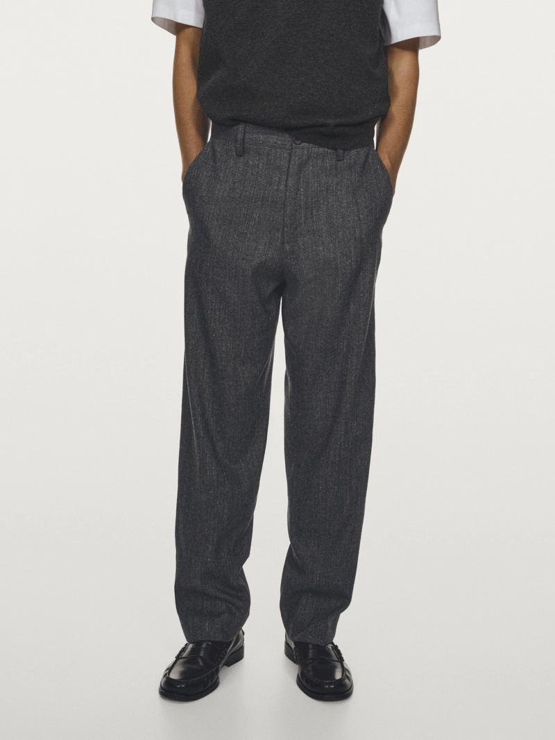 Брюки прямого кроя из шерстяной смеси