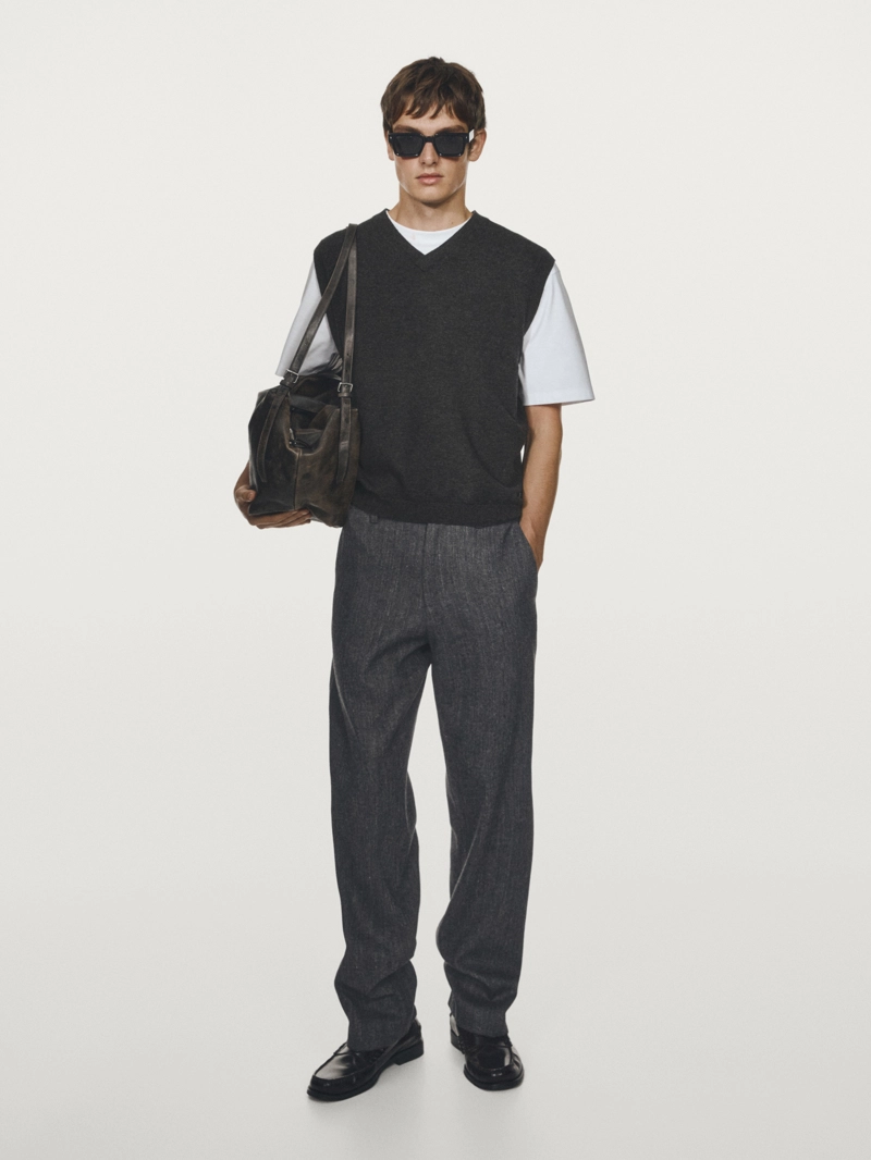 Брюки прямого кроя из шерстяной смеси