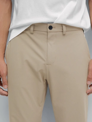 Брюки с широкими линиями REGULAR-FIT из технической ткани- Заказать в России