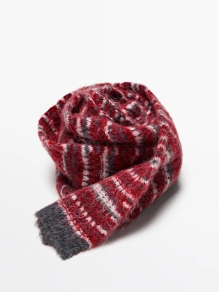 Платок из тонкой шерсти альпаки с жаккардовым узором- Заказать в России