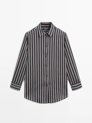 Рубашка в полоску свободного кроя- Заказать в России