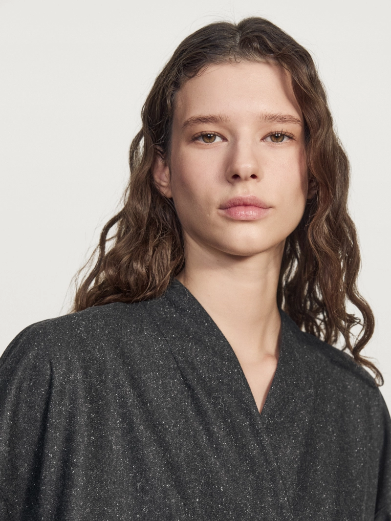 Рубашка из шерсти с эффектом пряжи knickerbocker и деталями роговых пуговиц