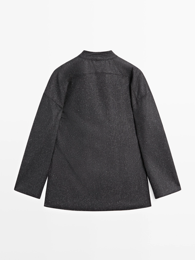 Рубашка из шерсти с эффектом пряжи knickerbocker и деталями роговых пуговиц