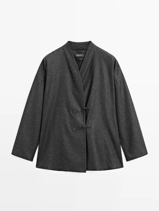 Рубашка из шерсти с эффектом пряжи KNICKERBOCKER и деталями роговых пуговиц- Заказать в России