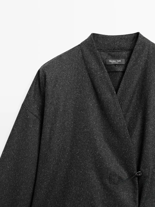 Рубашка из шерсти с эффектом пряжи KNICKERBOCKER и деталями роговых пуговиц- Заказать в России