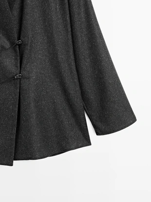 Рубашка из шерсти с эффектом пряжи KNICKERBOCKER и деталями роговых пуговиц- Заказать в России