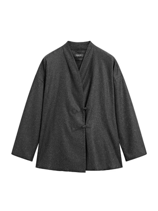 Рубашка из шерсти с эффектом пряжи KNICKERBOCKER и деталями роговых пуговиц- Заказать в России