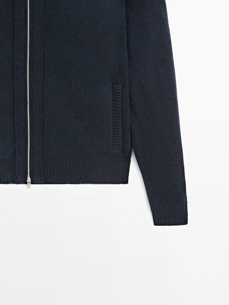 Кардиган из шерстяной смеси с деталями на молнии
