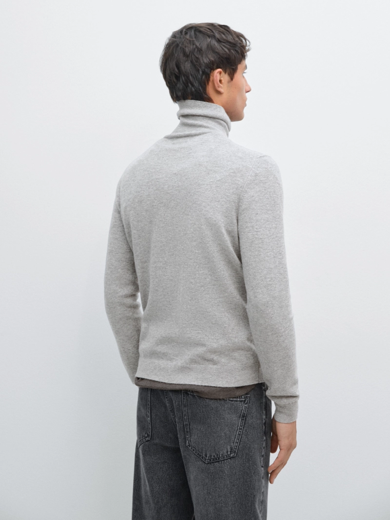 Свитер из шерстяного микса с высоким воротником