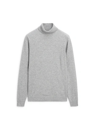 Свитер из шерстяного микса с высоким воротником- Заказать в России