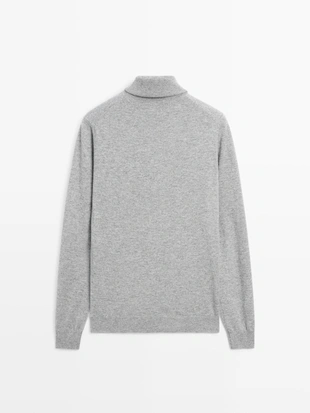 Свитер из шерстяного микса с высоким воротником- Заказать в России