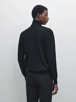 Вязаный свитер с высоким воротником из шерстяной смеси- Заказать в России