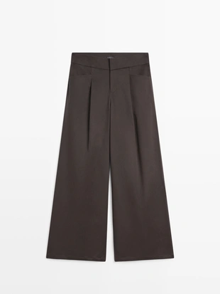 Широкие брюки с защипами- Заказать в России