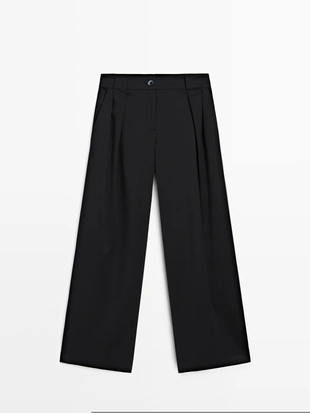 Широкие брюки с рельефными складками- Заказать в России