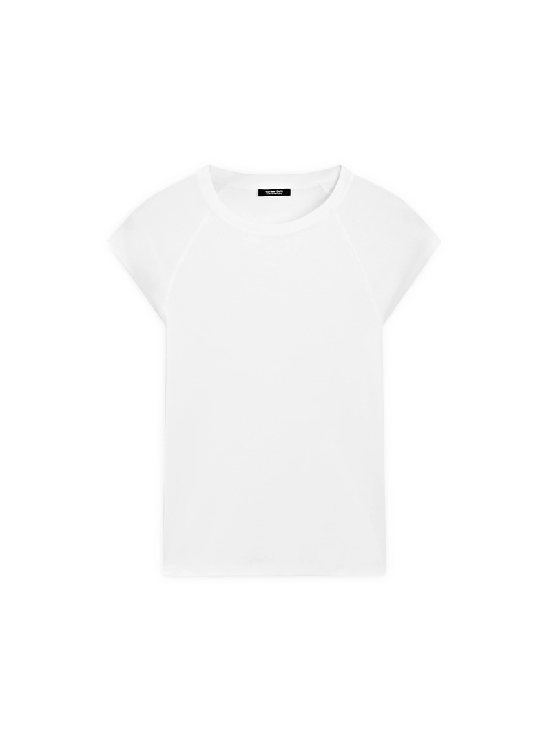 Хлопковая футболка с короткими реглановыми рукавами