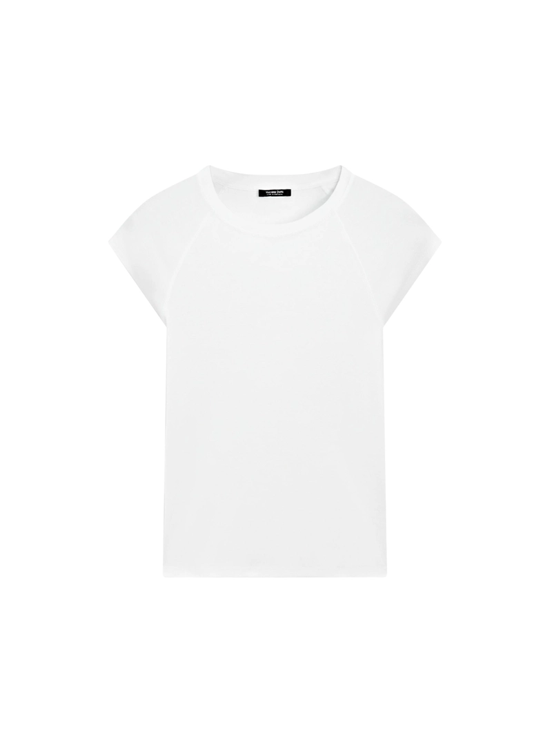 Хлопковая футболка с короткими реглановыми рукавами