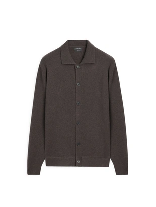 Кардиган из 100% шерсти с воротником-поло- Заказать в России