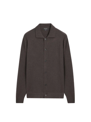 Кардиган из 100% шерсти с воротником-поло- Заказать в России