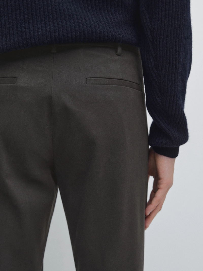 Брюки из твила в обтягивающем крое