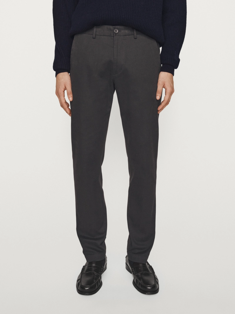 Брюки из твила в обтягивающем крое