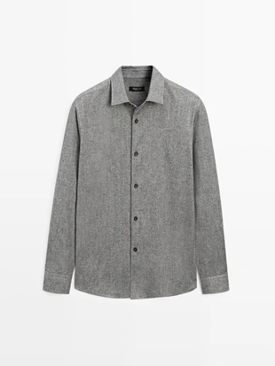 Рубашка REGULAR FIT из меланжевой оксфордской ткани- Заказать в России